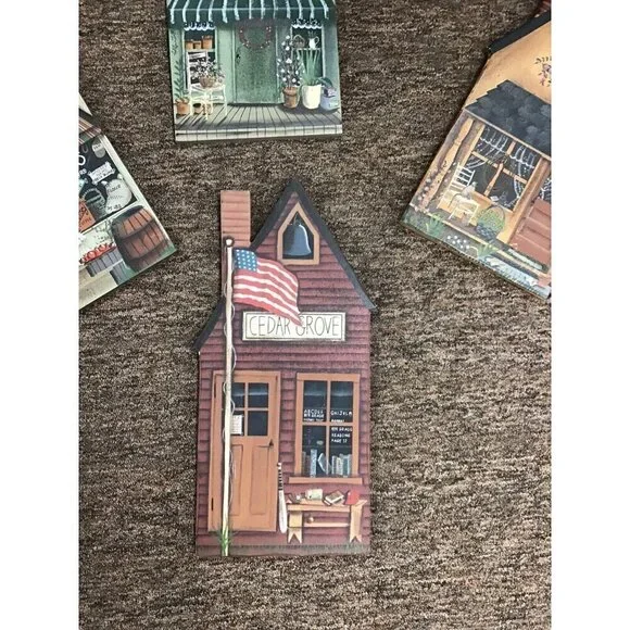 Set of 6 Wooden Main Street Stores - Picture 2 of 6